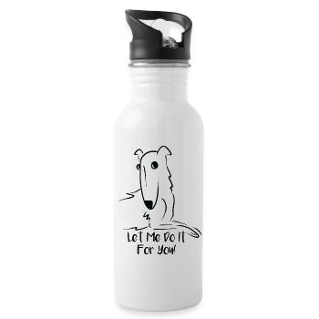 Let Me Do It For You Meme Dog Borzoi Funny - Water bottle with straw - white - Right