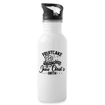 Fruitcake The Official Snack Nutty Fruitcake Lover - Water bottle with straw - white - Right