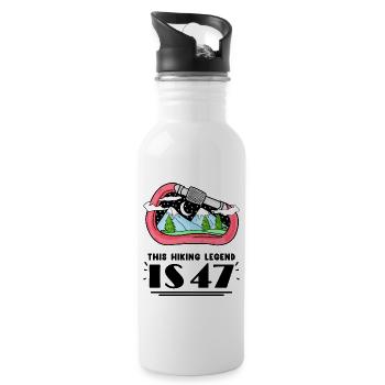 47. Geburtstag Berge 47 Jahre alt Berg Wandern - Trinkflasche mit integriertem Trinkhalm - Weiß - Rechts