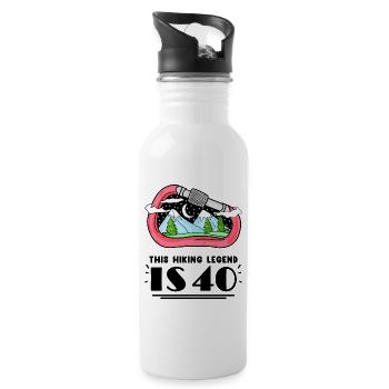 40. Geburtstag Berge 40 Jahre alt Berg Wandern - Trinkflasche mit integriertem Trinkhalm - Weiß - Rechts