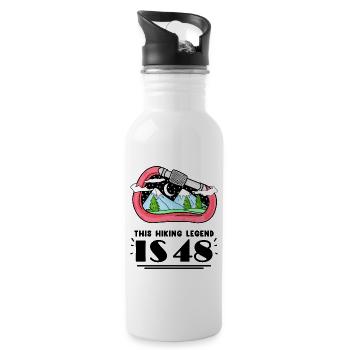 48. Geburtstag Wanderer 48 Jahre alt Berg Wandern - Trinkflasche mit integriertem Trinkhalm - Weiß - Rechts