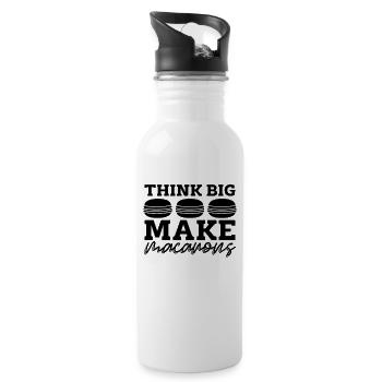 Think Big Make Macaron Sweets Baking Macaron Lover - Gourde avec paille intégrée - blanc - Droite