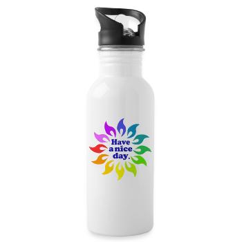 Have a nice day - Water bottle with straw - white - Right
