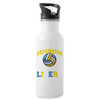 Of Course I'm Defensive I'm A Libero - Water bottle with straw - white - Right
