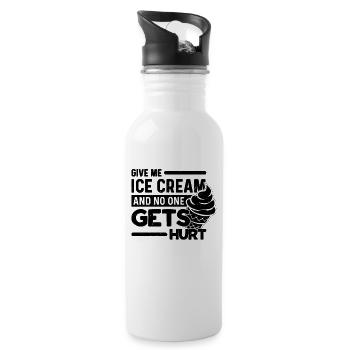Give Me Ice Cream And Soft Serve Ice Cream Lover - Trinkflasche mit integriertem Trinkhalm - Weiß - Rechts