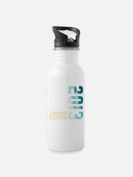 2013 Limited Edition - Trinkflasche mit integriertem Trinkhalm - Weiß