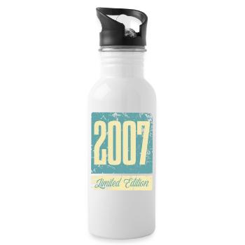 2007 Anniversaire de naissance Année de naissance - Gourde avec paille intégrée - blanc - Droite