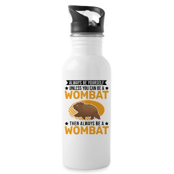 Always be yourself Wombat - Water bottle with straw - white - Right