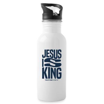 Jesus is King - Water bottle with straw - white - Right