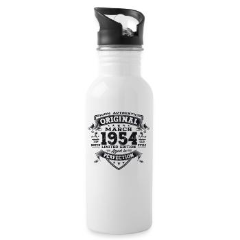 69e anniversaire Mann Original March Né en 1954 - Gourde avec paille intégrée - blanc - Droite