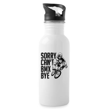 Sorry Can't BMX Bye Bike Racing Cyclist BMX Rider - Trinkflasche mit integriertem Trinkhalm - Weiß - Rechts
