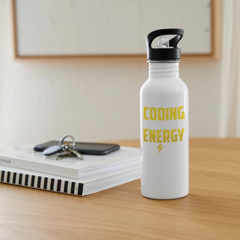 Programmation avec Energydrinks Coding Code Coder Gourde avec paille intégrée