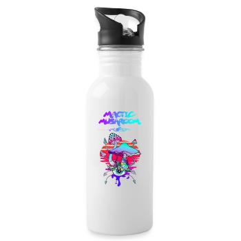 Magic Mushroom Sunset - Trinkflasche mit integriertem Trinkhalm - Weiß - Rechts