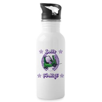 Forklift Warehouse Clerk, Forklift Logistics Occupation - Water bottle with straw - white - Right