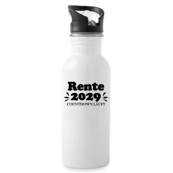 Rente 2029 Ruhestand Rentner Renteneintritt - Trinkflasche mit integriertem Trinkhalm - Weiß - Rechts