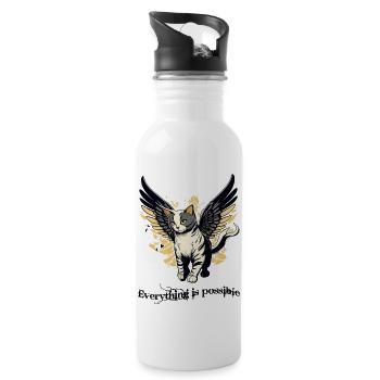 Anything is possible - Water bottle with straw - white - Right