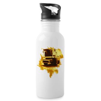 Combine Harvester Gold - Water bottle with straw - white - Right