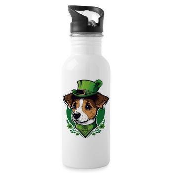 Journée Jack Russell St Patrick - Gourde avec paille intégrée - blanc - Droite