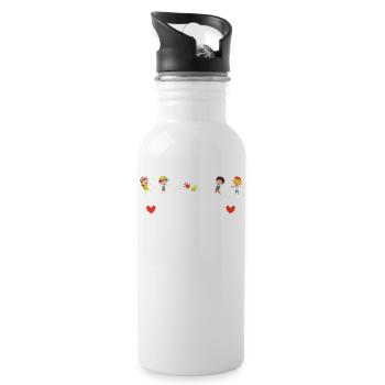 Erzieherin - Trinkflasche mit integriertem Trinkhalm - Weiß - Rechts