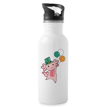 Axolotl avec ballon Saint-Patrick Irlande - Gourde avec paille intégrée - blanc - Droite