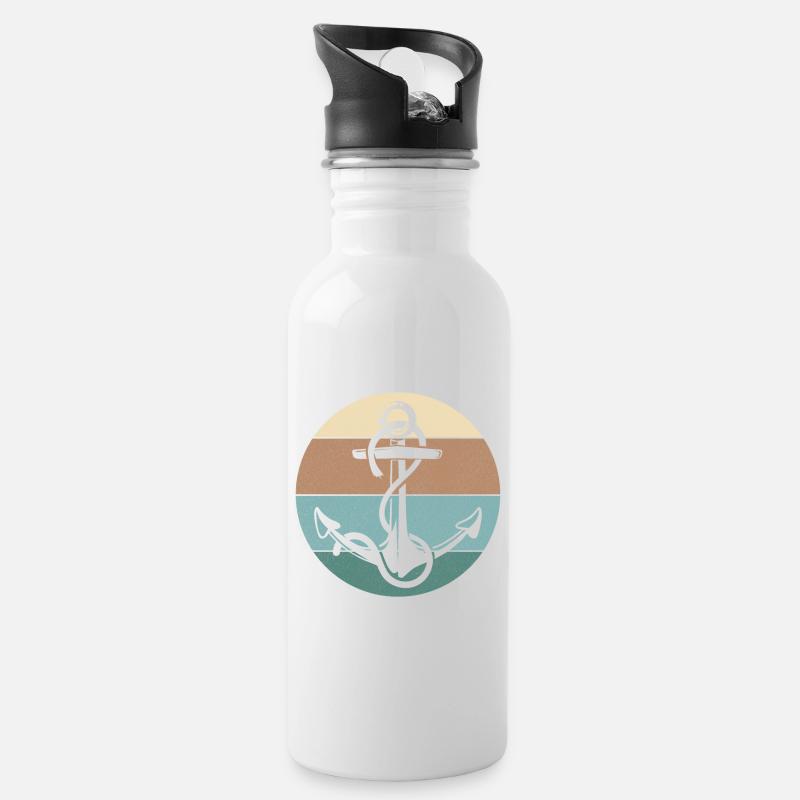 Funny Sailing Boating Sailor Boat Captain Awesome - Trinkflasche mit integriertem Trinkhalm - Weiß