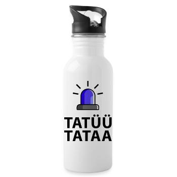 Tatüü Tataa Blaulicht - Trinkflasche mit integriertem Trinkhalm - Weiß - Rechts