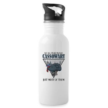 Not all stories involve Cassowary - Trinkflasche mit integriertem Trinkhalm - Weiß - Rechts