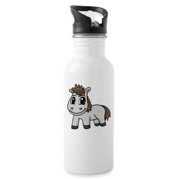 Horse - Water bottle with straw - white - Right