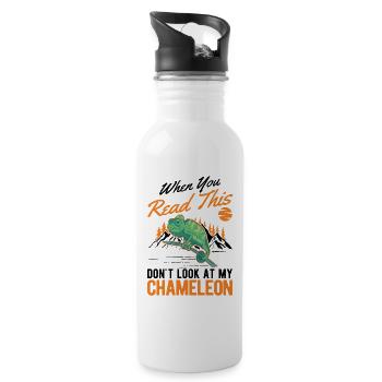 Chameleon Gift Chameleon - Water bottle with straw - white - Right