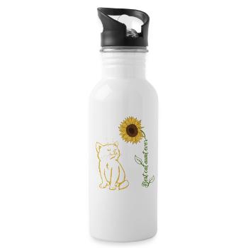 Best Cat Aunt Ever - Water bottle with straw - white - Right