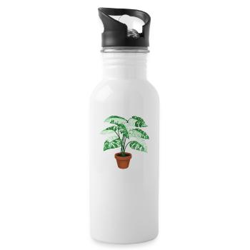 Life is better with Monstera - Water bottle with straw - white - Right