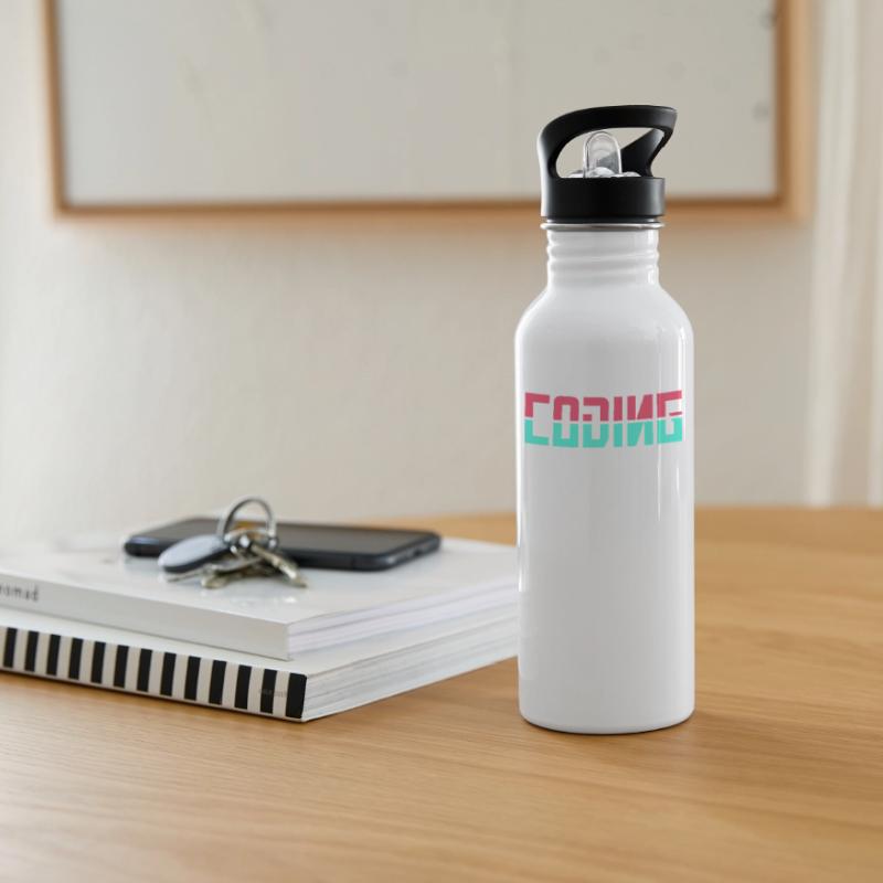 Coding Ist Leben Programmierer Coder Code Trinkflasche mit integriertem Trinkhalm