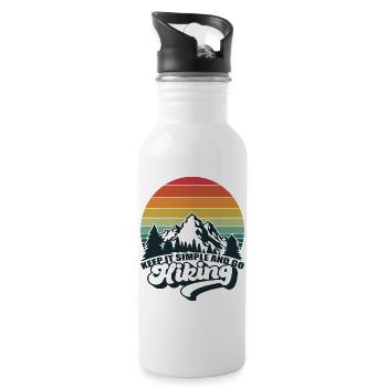 Keep It Simple And Go Hiking Nature Mountains - Water bottle with straw - white - Right