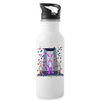 Rabbit Party on the catwalk - Water bottle with straw - white - Right