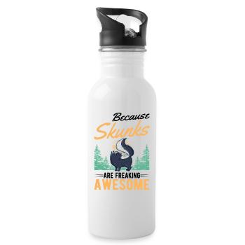 Because Skunks are freaking awesome Stinktier - Trinkflasche mit integriertem Trinkhalm - Weiß - Rechts