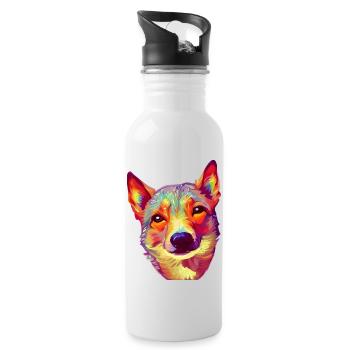 Propriétaire de chien Chien de berger Chien Propriétaire de chien - Gourde avec paille intégrée - blanc - Droite