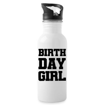 birthday girl - Water bottle with straw - white - Right