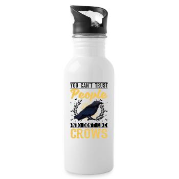 Crow Raven Raven Crow Crow Crow Keeping Crow Breeder - Water bottle with straw - white - Right