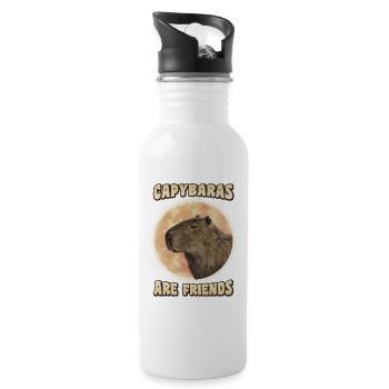 Capybara Moon - Water bottle with straw - white - Right