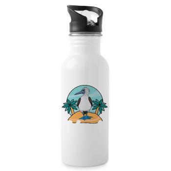 Galapagos Islands - Water bottle with straw - white - Right