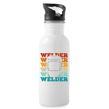 Welder Welding Welders - Water bottle with straw - white - Right