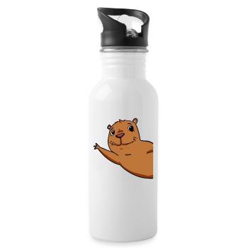 Capybara Wasserschwein - Gourde avec paille intégrée - blanc - Droite