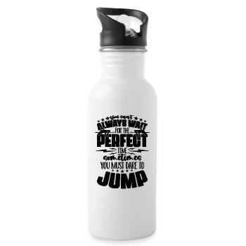You Can't Always Wait For The Jumping High Jumper - Trinkflasche mit integriertem Trinkhalm - Weiß - Rechts