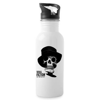 Totenkopf Skull Fiction Totenschädel - Trinkflasche mit integriertem Trinkhalm - Weiß - Rechts
