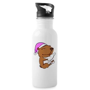 Capybara Wasserschwein - Water bottle with straw - white - Right