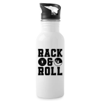 Rack & Roll Cue Sports Billiard Ball Pool Player - Water bottle with straw - white - Right