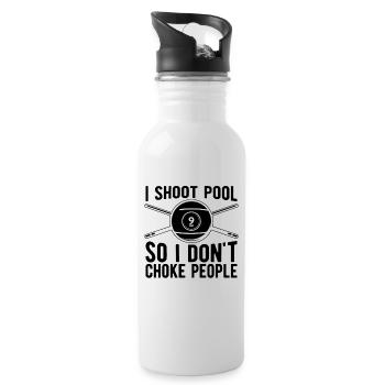 I Shoot Pool So I Don't Choke Billiard Pool Player - Water bottle with straw - white - Right
