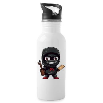 School Ninja - Water bottle with straw - white - Right
