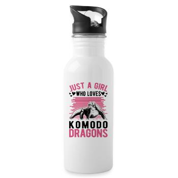 Komodo dragon Boy Komodo Dragon monitor lizard - Water bottle with straw - white - Right