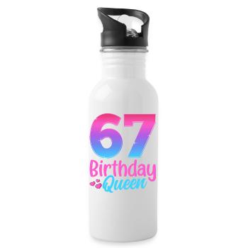 Anniversaire Queen 67 Geburtstag - Gourde avec paille intégrée - blanc - Droite